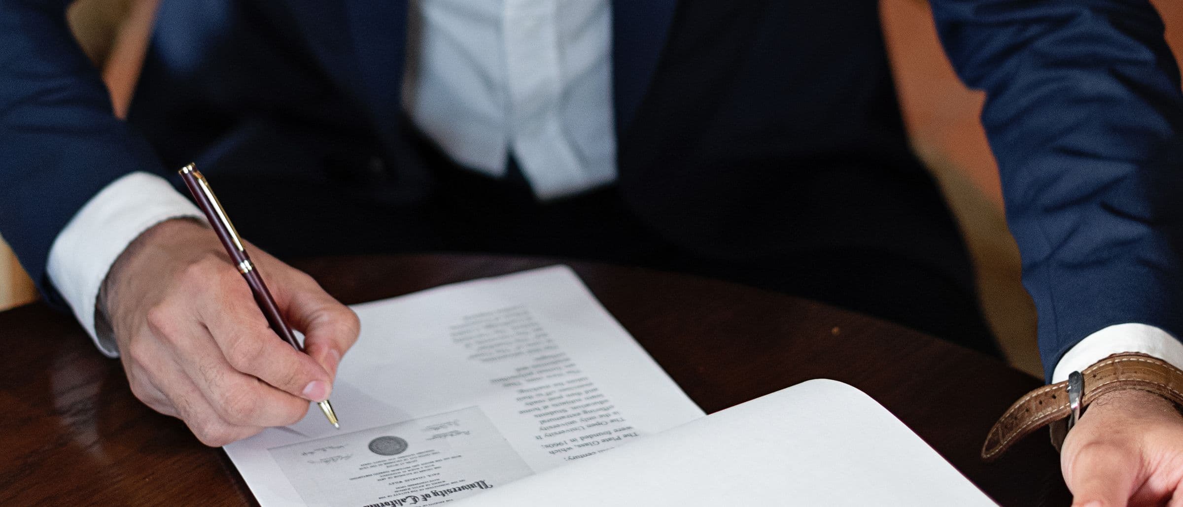 Signing business registration paperwork